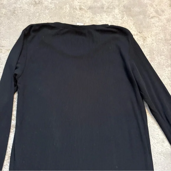 Smash + Tess Black Waffle Dream Long Sleeve Night Shirt Size Medium - Picture 12 of 13